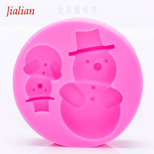 Christmas snowman 3D Reverse sugar molding Food Grade silicone mould for polymer clay molds chocolate cake decoration tools 0958