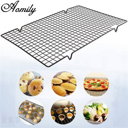 Aomily 25x40cm Nonstick Cooling Rack Cake Drying Stand Mesh Grid Baking Cookie Biscuit Wire Pan Kitchen Baking Rack Bakeware