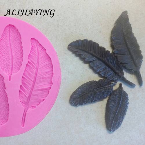 DIY wing Birds Feathers chocolate fondant cake decorating tools lace border silicone mold kitchen baking Accessories D0057