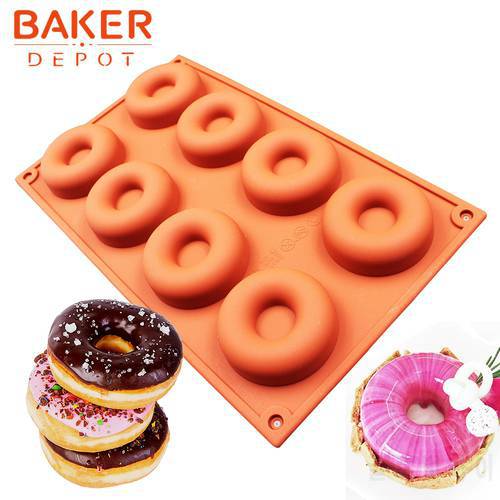 silicone donut molds muffin pudding ice mould silicone cake baking bakeware mold biscuit bread pastry mold circle diy christmas