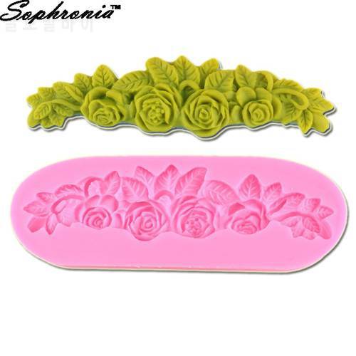 Sophronia 3D Rose Flower Leaf 1pcs UV Resin Jewelry Silicone Mold Expoxy Charms Pendant Molds For DIY Intersperse Decorate F1050
