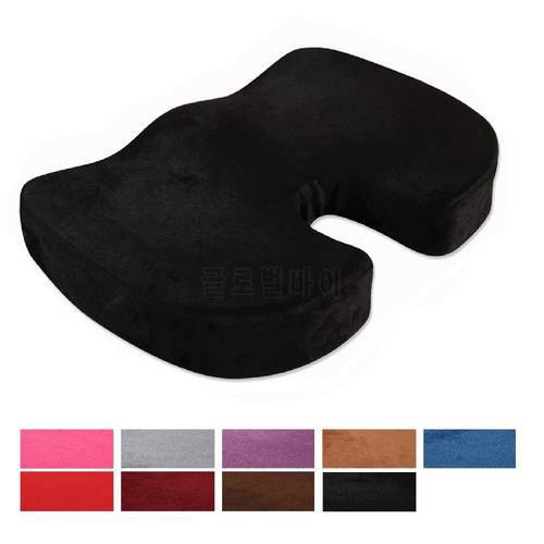 Seat Cushion Pillow for Office Chair - 100% Memory Foam Lower Back Pain Relief - Contoured Posture Corrector for Car, Wheelchair