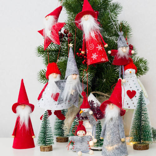 Christmas Hat Gnome Plush Doll Xmas Faceless Doll Plush Toy Mini Christmas Tree Cute Doll Ornament New Year Gifts for Kids
