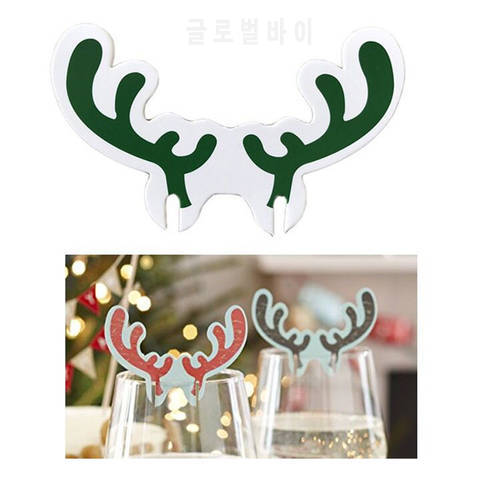 50Pcs Christmas Hat Wine Glass Decoration Santa Claus Snowman Antlers Dining Table Decor New Year Christmas Decorations For Home