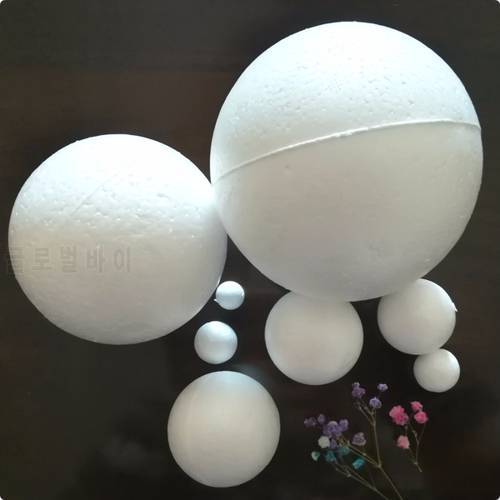 1/ 2/4/5/8/12/30cm Modelling White Polystyrene Styrofoam Foam Balls Craft Balls For DIY Christmas Party Decoration Supplies