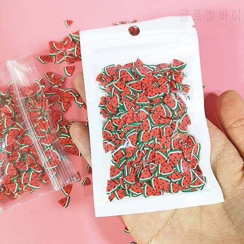 2000pcs 20g/Pack DIY Accessories Toys Mini Strawberry Fruit Slices Fluffy Clear Slime Supplies Gift