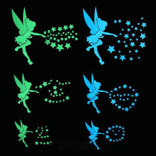 Fairy Sprinkle Stars Circles Glowing Sticker Home Decor Luminous Sticker Decal for Kids Room Boy Girl Bedroom Wall Decoration