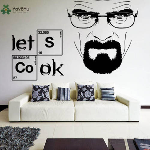 YOYOYU Vinyl Wall Decal Art Removeable Home Decor Breaking Bad Heisenberg Quote Lets Cook Text wall Sticker DIY Mural YO394