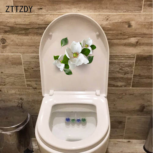 ZTTZDY 22*19.5CM Fresh Plant Flowers Living Room Wall Decal Creative Toilet Sticker Home Decoration T2-0044