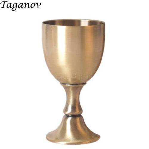Small Wine Glass Luxurious Unique Metal Liquor Cup Goblet for Party Pure Copper Handmade 100 ML 3.4 OZ Capacity as Friends Gifts