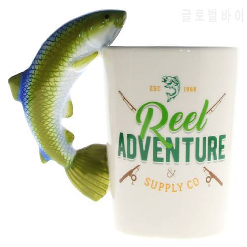 1Piece Great Gift For Scuba Divers Orange Clown Fish Handle Mug Sea Anemone Fish Mug Novelty Mug Ceramic Clownfish mug