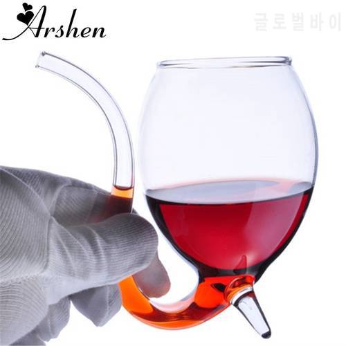 Arshen Creative 300ml Red Wine Coffee Milk Mug with Straw Heat Resistant Tea Drink Mug Transparent Drinkware Perfect Craft Gift