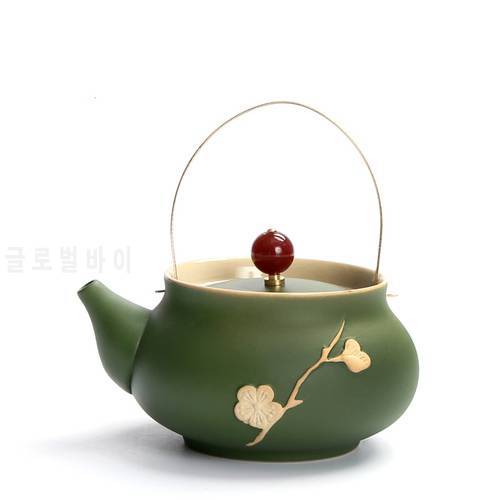 PINNY Japanese Style Crude Pottery Tea Pot Vintage Ceramic Tea Kettle Handpainted Kung Fu Tea Set High Quality Antique Teapots