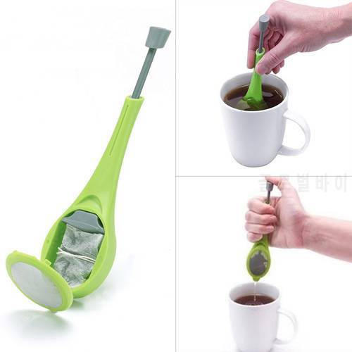 New Tea Infuser Tea Strainer Measure Swirl Steep Stir Press Food Grade Plastic Coffee Kitchen Gadgets Accessoties