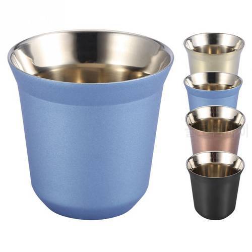 Double Wall Stainless Steel Coffee Cup Beer Mug Tea Cups 85ml for Drinking Bottle Mugs