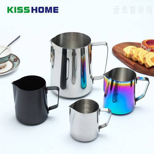 4 Styles Stainless Steel Frothing Pitcher Pull Flower Cup Espresso Cappuccino Art Pitcher Jug Milk Frothers Mug Coffee Tools
