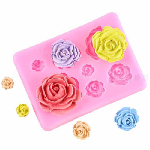 Rose Flowers Fondant Silicone Mold 3D Craft Chocolate Candy Resin Clay Mold Cake Decorating Tools kitchen Pastry Baking Tools