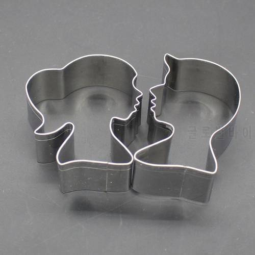 2PC 3D Cookie Cutter Lovers Shape cake decorating tool Baking Molds for Wedding Pastry Fondant Cake Biscuit Mold Shipping