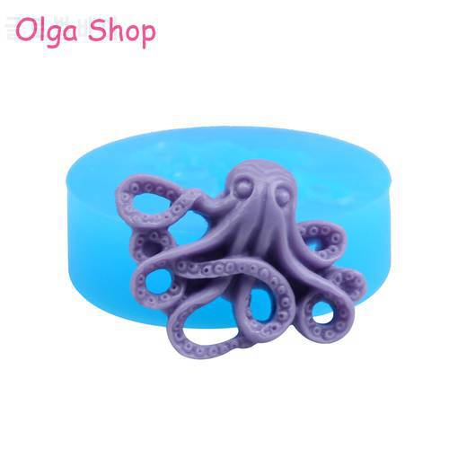 DYL046 30.7mm Octopus Silicone Mold - Fondant Cake Decorating Tools Candy Chocolate Resin Jewelry Making Cabochon Pendant