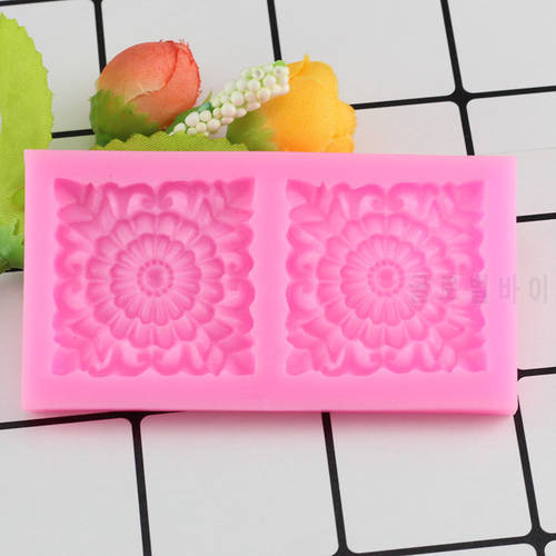 3D Square Scrolls Baroque Corner Silicone Mold Lace Mat Cake Border Fondant Cake Decorating Tools Cookie Chocolate Candy Mould