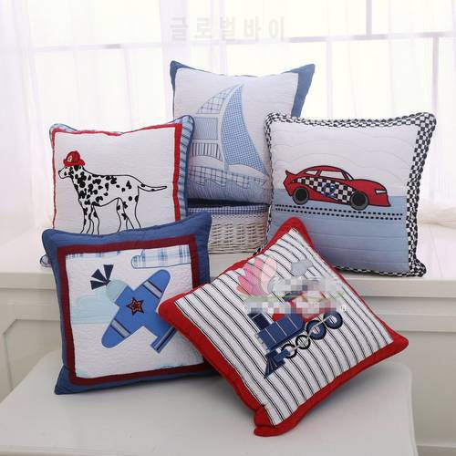 Child Cartoon Cotton Quilting Applique Embroidery Cushion Sofa Home Decor Flower Stitching Throw PillowCase 50*50