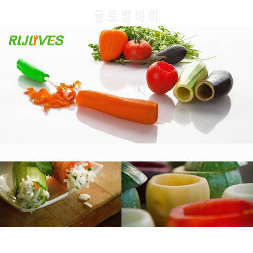 4Pcs/Set Different size Vegetable Spiral Cutter Spiralizer Meat Filling Tool Plastic Tomato Eggplant Cutter Kitchen Tool