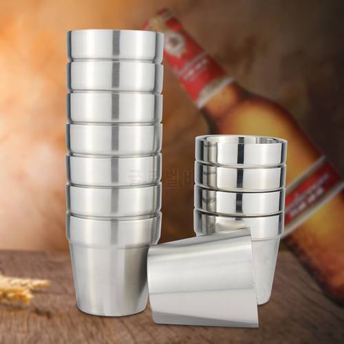 Sanqia 4 Pcs/Lot High Quality Double Wall Stainless Steel Beer Cup Stainless Steel Beer Mug Eco-Friendly and Hot Safe