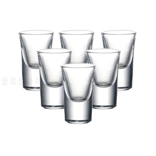 Set of 6 0.5 ounce heavy duty shot glasses machine made lead free glass liquor glass for bar party 12ml