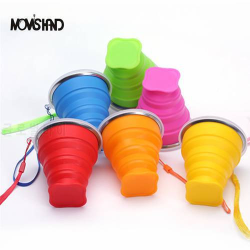 MOM&39S HAND 2pcs/lot Silicone Outdoor Travel Retractable Folding bottle Telescopic Collapsible Portable Water bottle with Cover