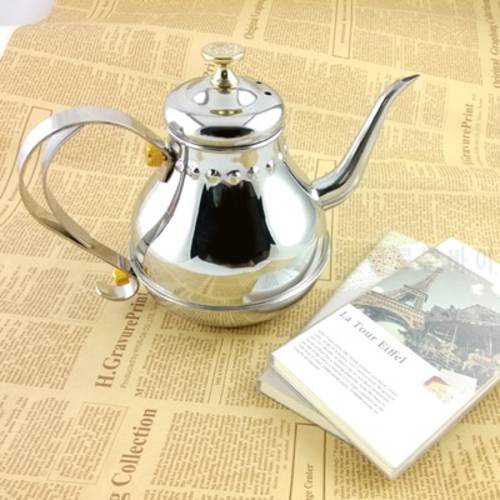 1pcs 1.2L Silver Palace Retro style Tea and Coffee Drip Kettle pot stainless steel gooseneck spout Kettle hot water for Barista