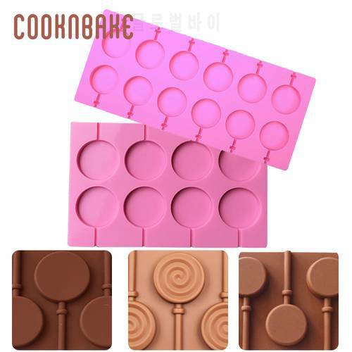 COOKNBAKE Silicone Lollipop Molds Round Lollipops Candy Cake Pastry Form Silicon Mould For Chocolate Lolly Cake Decorating