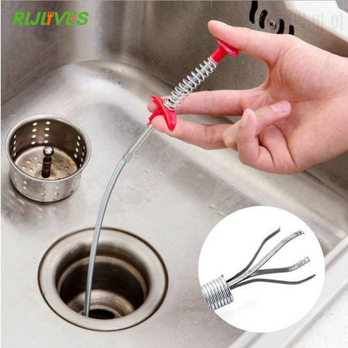 RLJLIVES Hand Bending Pressure Sewers Clip Device Junk Sewer Dredge Handle Hair Cleaning Tool Drain Sewer Dredge Pipeline Hook