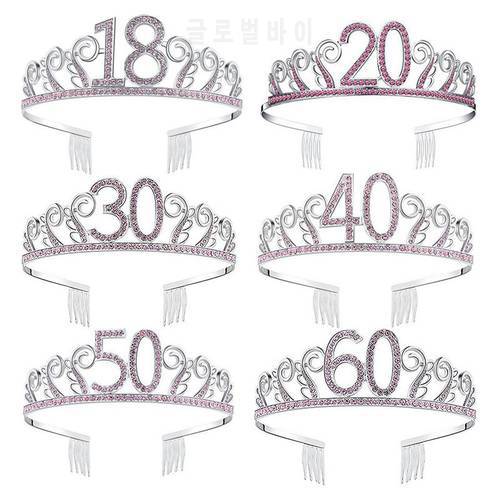 Bride Crown Popular Rhinestones High-Grade Crown Headdress Wedding Accessories Tiara 18 20 21 30 50th Birthday Crown Party Favor