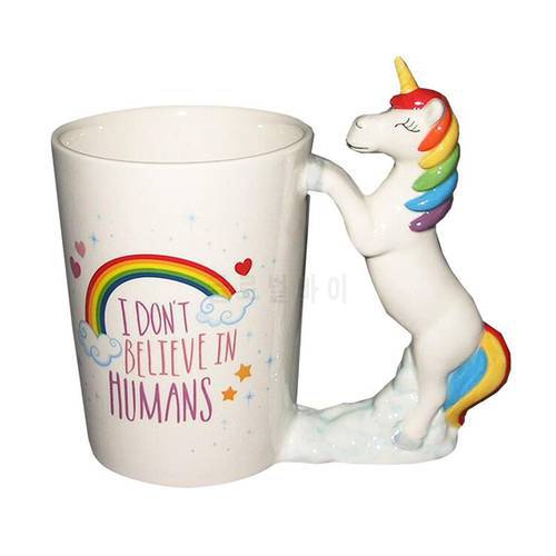 1pcs Unicorn Mugs Cartoon Porcelain 3D Handpainted Ceramic Cute Funny Animal Water Cup Coffee Mug for Home Drinkware