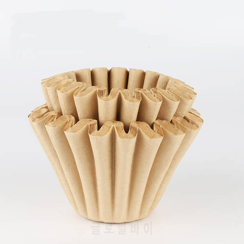 FeiC 50pcs Basket Coffee Filters for 1-4cups No bleach environmental filter paper Natural Brown for drip coffee for barista