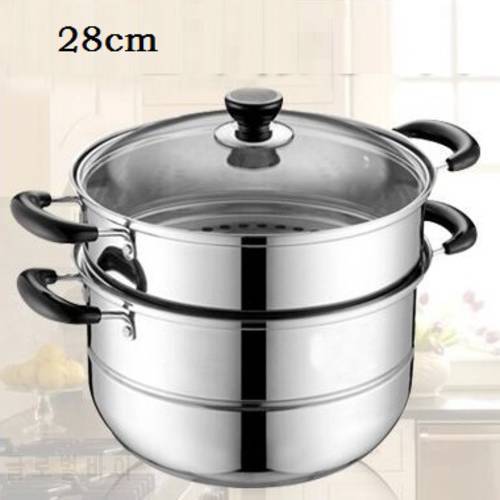 FREE SHIPPING STEAMER POT STAINLESS STEEL COOKING POT 2 LAYER kitchenware cooker pots