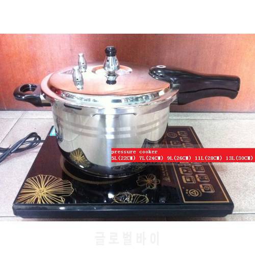 free shipping 5-13litre Pressure Cooker Stainless steel 18/10 thicking Cooking pot Soup Pot Available work on Induction Cooker