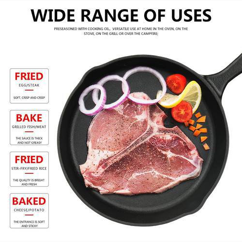 Pre-Seasoned Cast Iron Skillet, 14cm By Bruntmor - Use To Fry, Sear, Saute, Bake, And More - Indoor/Outdoor Use