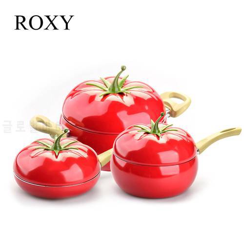 Fruit Style Non-stick Aluminum Skillet Frying Pan Soup Milk Cooking Kitchen Cookware Pot Set Suitable Gas and Induction Cooker