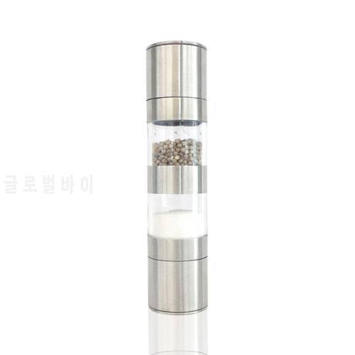 New 2 In 1 Stainless Steel Manual Salt Pepper Mill High Quality Black Pepper Grinder Portable Spice Grinder Kitchen Accessories