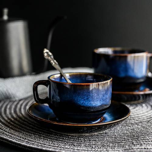 KINGLANG 100ml/180ml Ceramic Coffee Cup Saucer Set High Tea Espresso Turkey Coffee Cup Set
