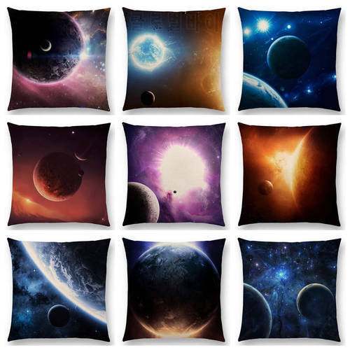 Hot Sale Mysterious Universe Vast Outer Space Beautiful Planets Fantasy Galaxy Stars Cushion Home Decor Sofa Throw Pillow