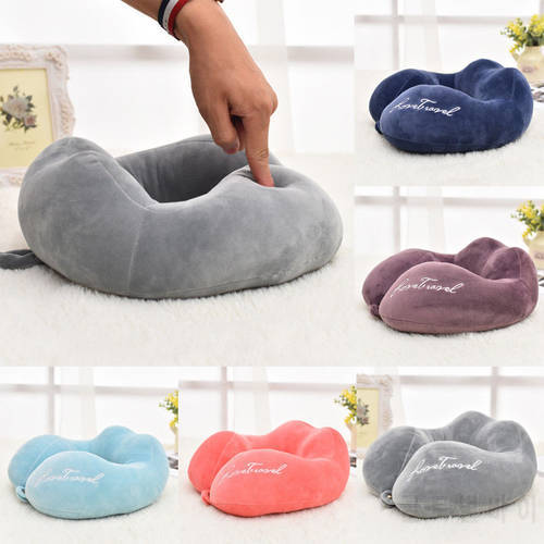 Hot U Shaped Memory Foam Neck Pillows Travel Neck Support Head Rest Car Solid Cushion Pillow Healthcare Bedding