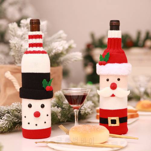 25 Types Christmas Gift Wine Bottle Cover Bags Holder New Year Gifts Christmas Decorations For Home Party Dinner Table navidad