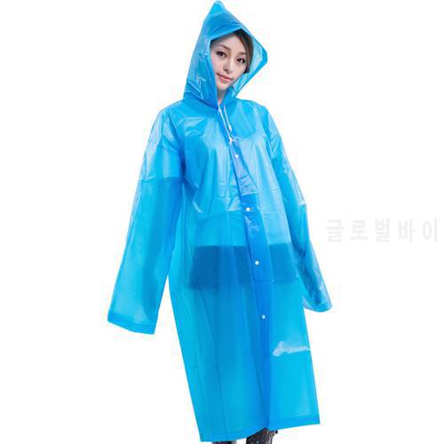 Long EVA Raincoat Women Man Transparent Rain Coat Poncho Hoodie Rainwear Portable Summer Raincoat For Hiking Travel Outdoor