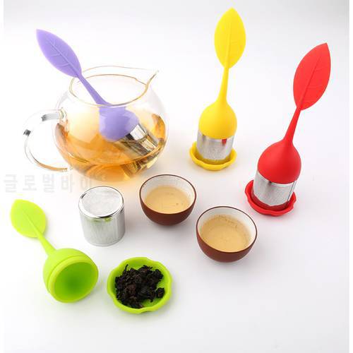 4pcs/lot New Tea strainers Silicone Infuser Loose Tea Leaf Strainer Herbal Spice Filter Diffuser Tea tool