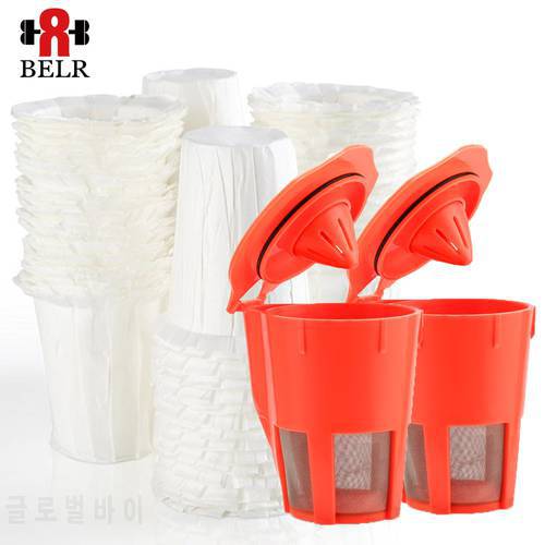 New Design Reusable K Carafe Filters For Keurig 2.0 Cafeteira Refillable Coffee Capsules KCup Get 100pc Disposable Paper Filter