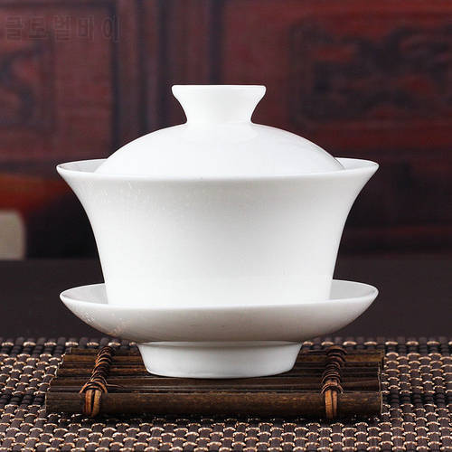 Chinese Gaiwan Tea Set Kung Fu White Ceramic Gaiwan White Teaware Sancai Tea Cup For Pu erh White Tea Silver Needle