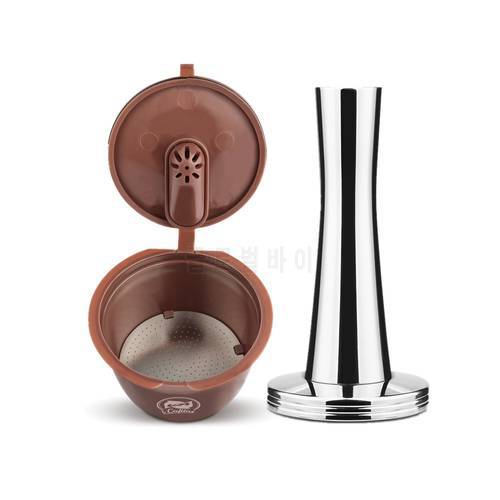 For Dolce Gusto Crema Coffee Capsule 3rd Reusable Coffee Filter Cup Tea Dripper Baskets Stainless Steel Coffee Tamper
