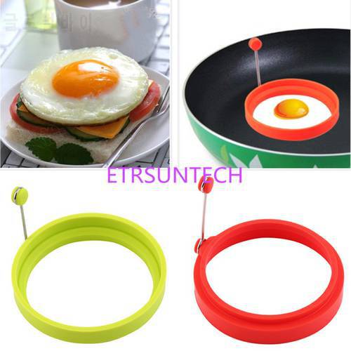 Round shape Silicone Egg Mold Egg Omelette device Cooking Tool kitchen tools Mould with Metal Handle easy to clean and durable